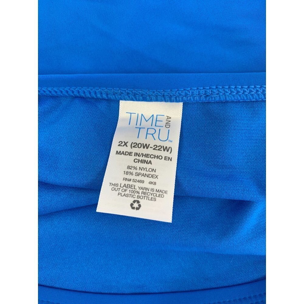 Time & Tru Women's Blue Empire 2-Piece Bathing Suit - Picture 7 of 9